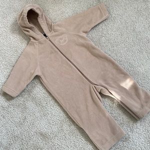 Lands End baby zip up fleece winter bunting 12-18m